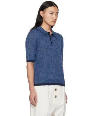 Bottega Veneta リネン シェブロン ニットポロシャツ - サムネイル2