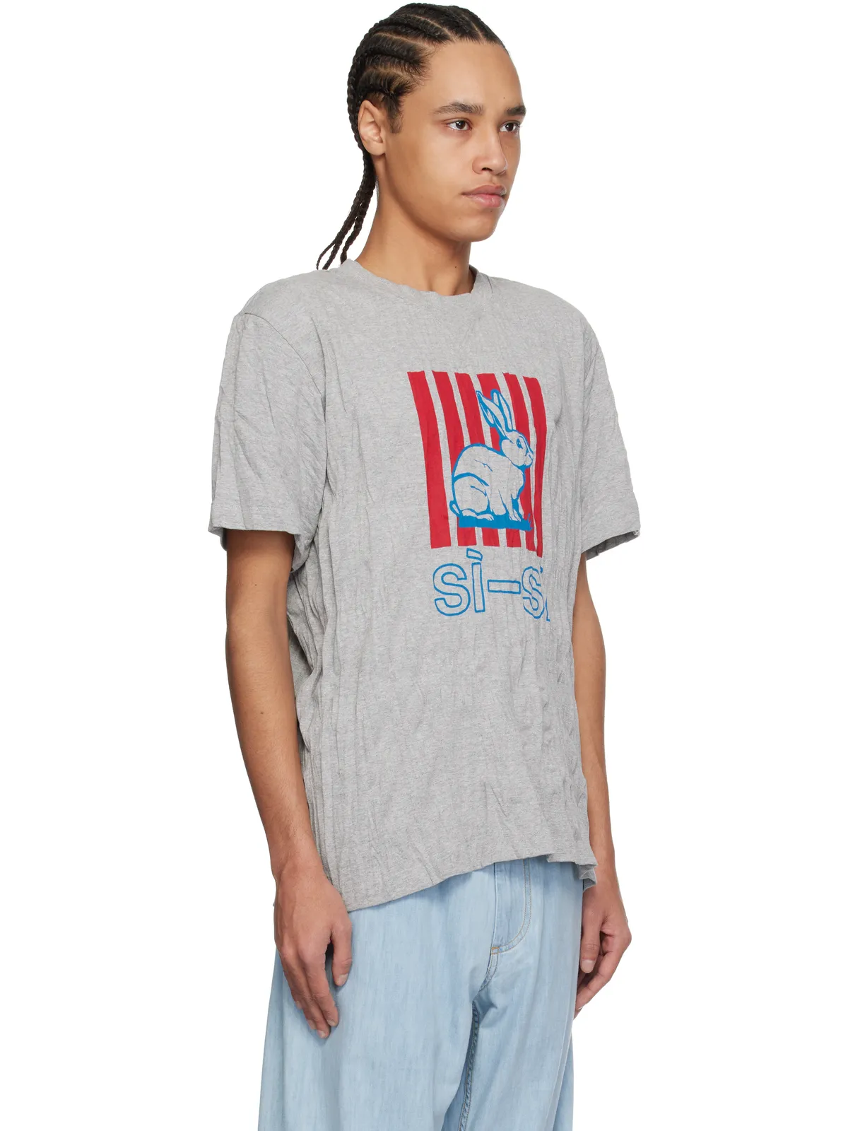 Bottega Veneta Crushed コットン ジャージ プリントTシャツ - 画像2
