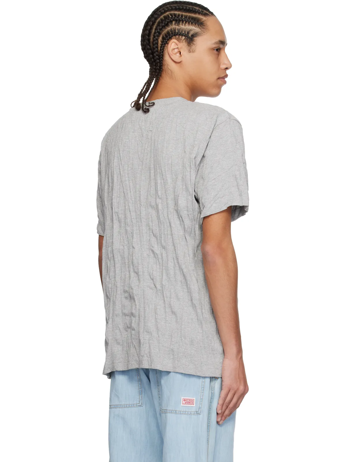 Bottega Veneta Crushed コットン ジャージ プリントTシャツ - 画像3