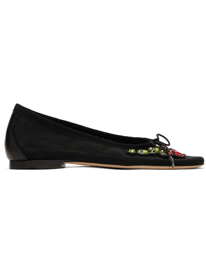 Simone Rocha Simone Rocha エンべリッシュ メッシュ バレエシューズの商品画像