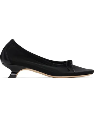 Simone Rocha ブラック メッシュ バレリーナ ヒール - サムネイル1