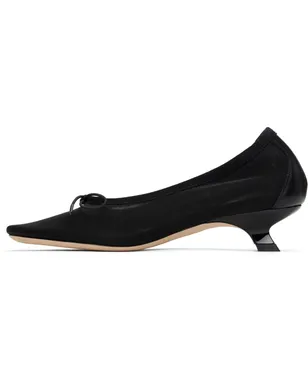 Simone Rocha ブラック メッシュ バレリーナ ヒール - サムネイル3