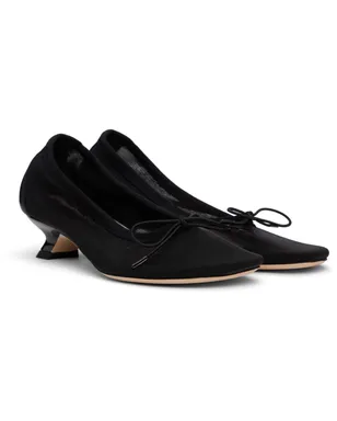 Simone Rocha ブラック メッシュ バレリーナ ヒール - サムネイル4