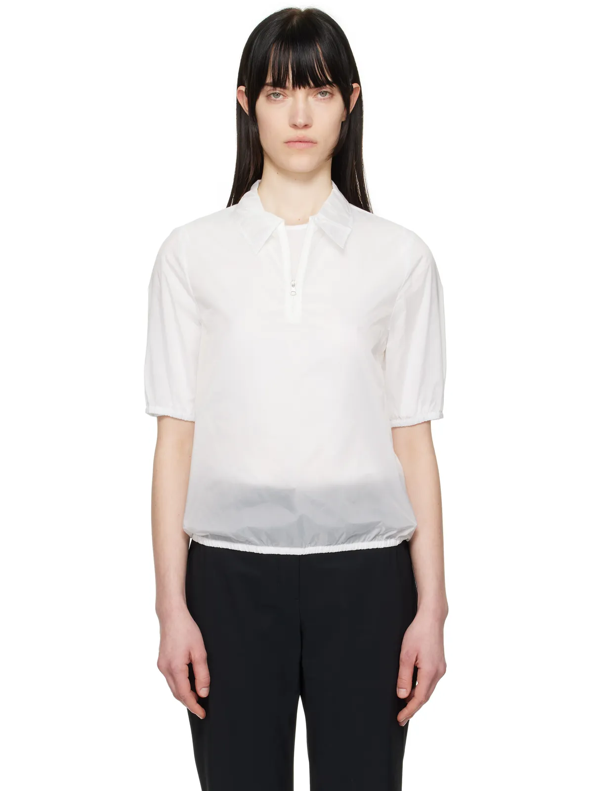 AMOMENTO Sheer ハーフジップ トップス - 画像1