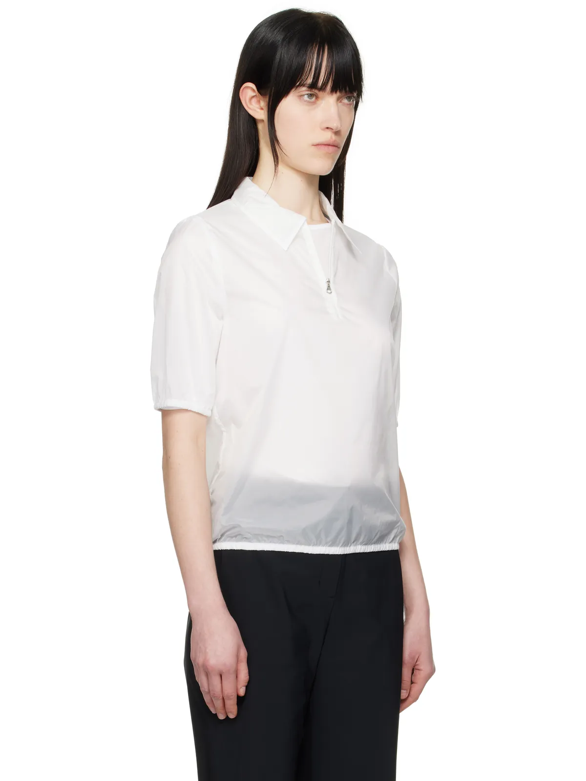 AMOMENTO Sheer ハーフジップ トップス - 画像2