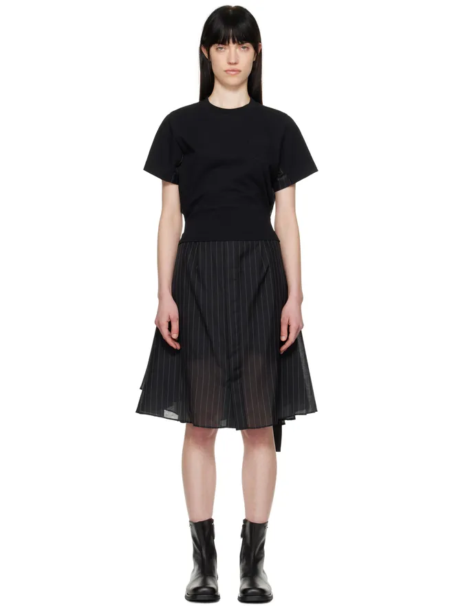 sacai sacai Spun Organza & Cotton Jersey ミディアムワンピースの商品画像