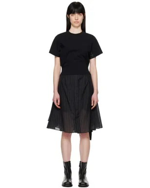 sacai Spun Organza & Cotton Jersey ミディアムワンピース - サムネイル1