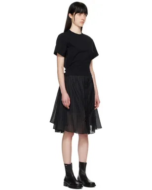 sacai Spun Organza & Cotton Jersey ミディアムワンピース - サムネイル2