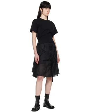 sacai Spun Organza & Cotton Jersey ミディアムワンピース - サムネイル4