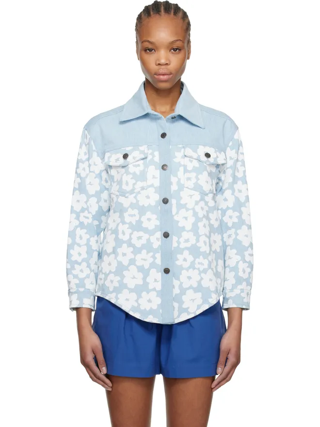 MSGM MSGM プリント デニムシャツの商品画像