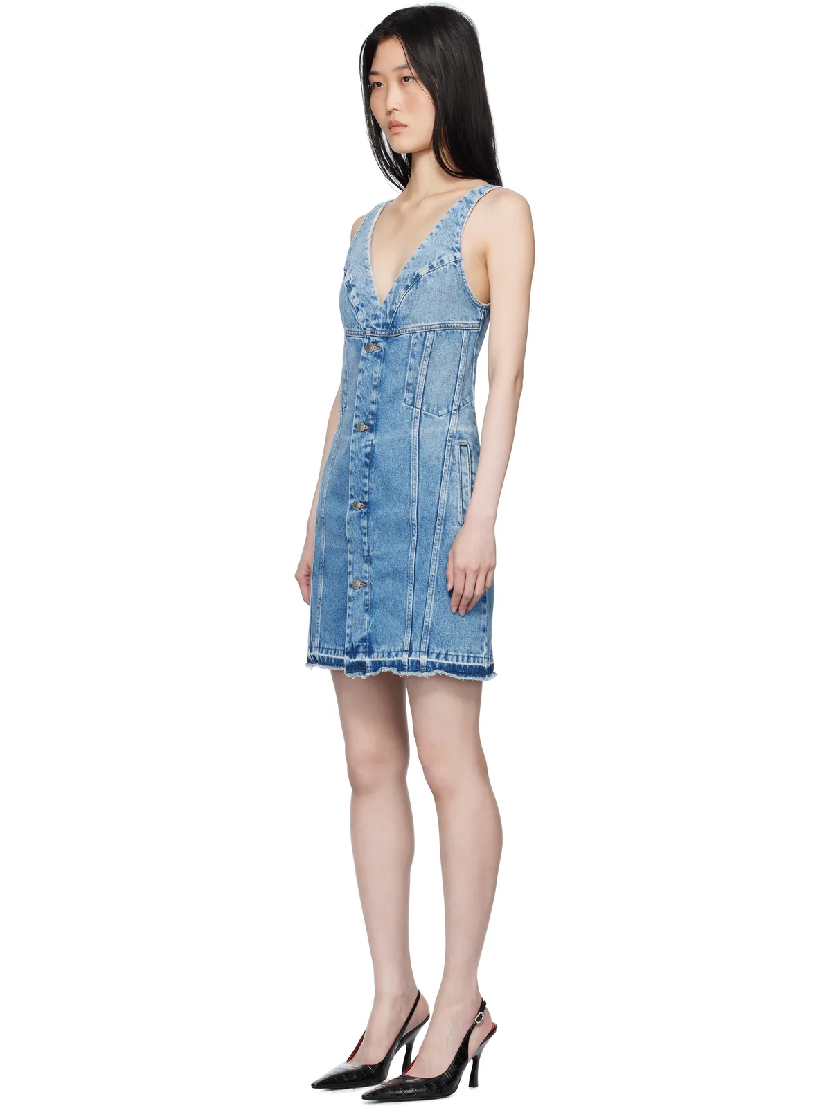 Stella McCartney ヴィンテージ ウォッシュ デニム ミニワンピース - 画像4