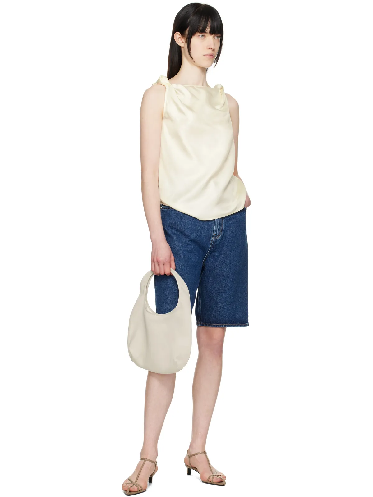 Loulou de Saison Isu デニムショートパンツ - 画像4