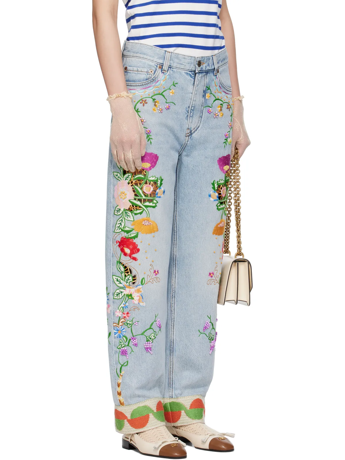 Valentino 刺繍 ジーンズ - 画像2