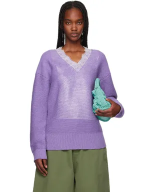 JW Anderson レーストリム Vネックセーター - サムネイル1
