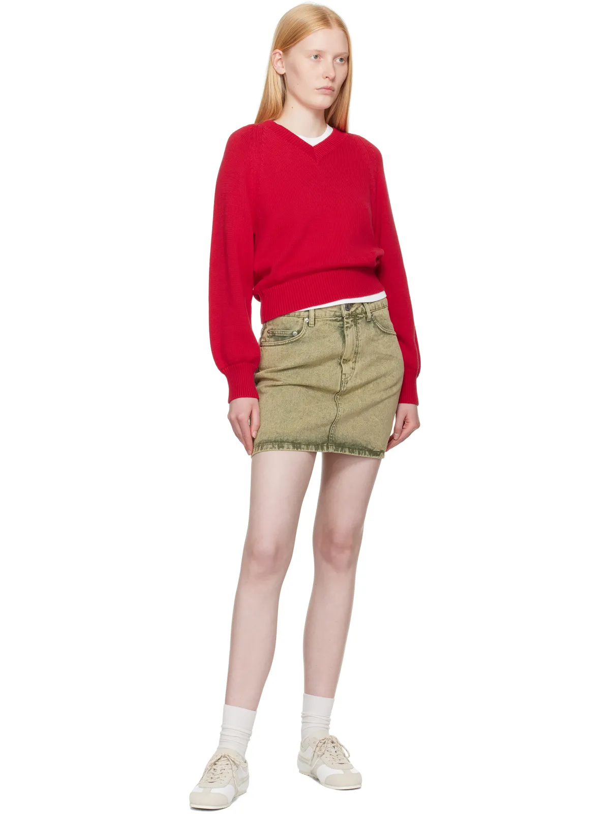 AMI Paris コットン デニム ミニスカート - 画像4