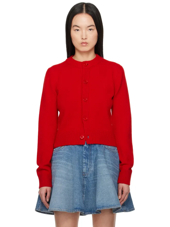 AMI Paris AMI Paris Ami de Coeur ウールニット クルーネック カーディガンの商品画像