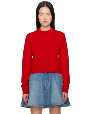 AMI Paris Ami de Coeur ウールニット クルーネック カーディガン - サムネイル1
