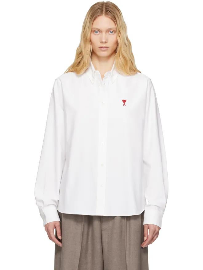 AMI Paris AMI Paris Ami de Coeur コットン ボタンダウンシャツの商品画像