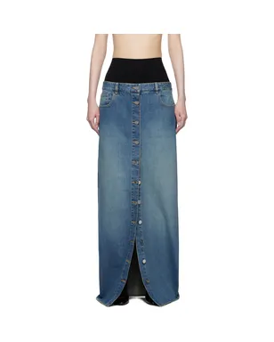ALAÏA ニットウエスト デニム マキシスカート - サムネイル1