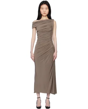 ALAÏA アシンメトリー パイピング ミディアムドレス - サムネイル1