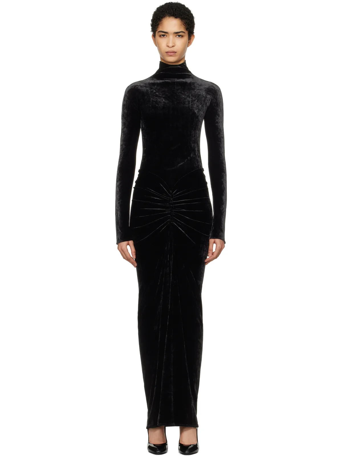 ALAÏA ドレープ マキシドレス - 画像1