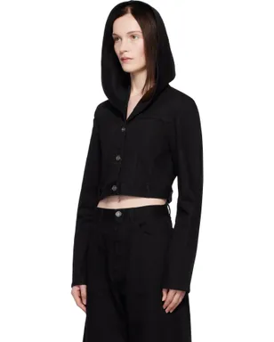 ALAÏA クロップド フード デニムジャケット - サムネイル4
