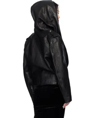 ALAÏA フード バイカー レザージャケット - サムネイル3