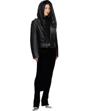 ALAÏA フード バイカー レザージャケット - サムネイル5