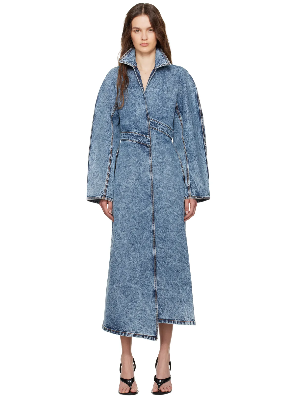 ALAÏA フェード デニム トレンチコート - 画像1