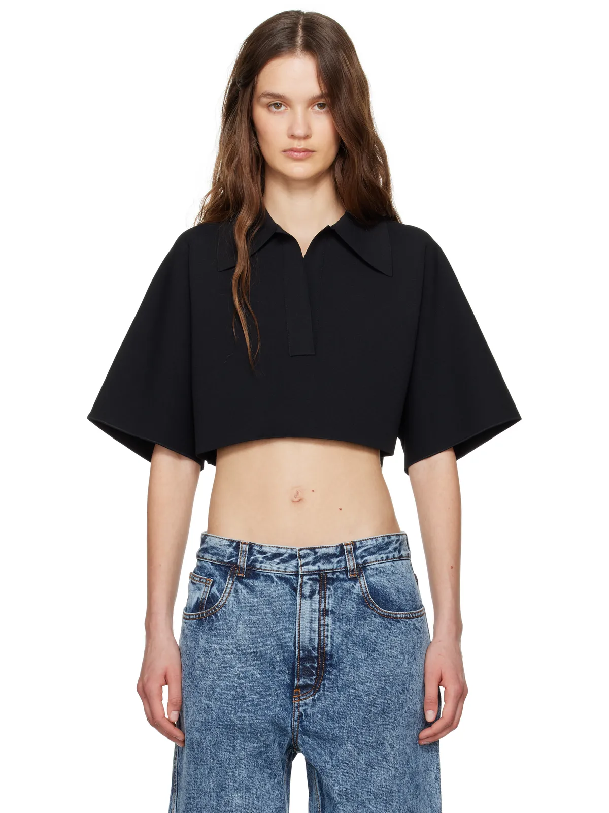 ALAÏA クロップド ポロシャツ - 画像1