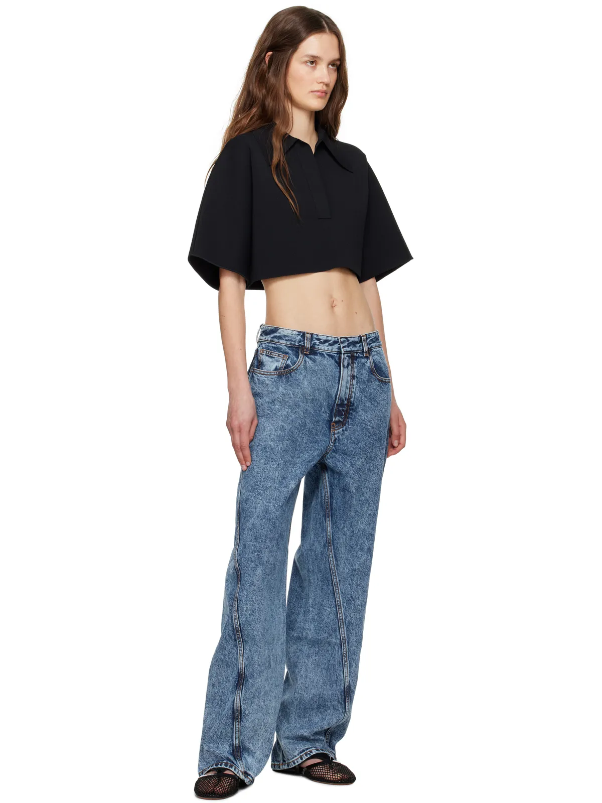 ALAÏA クロップド ポロシャツ - 画像4