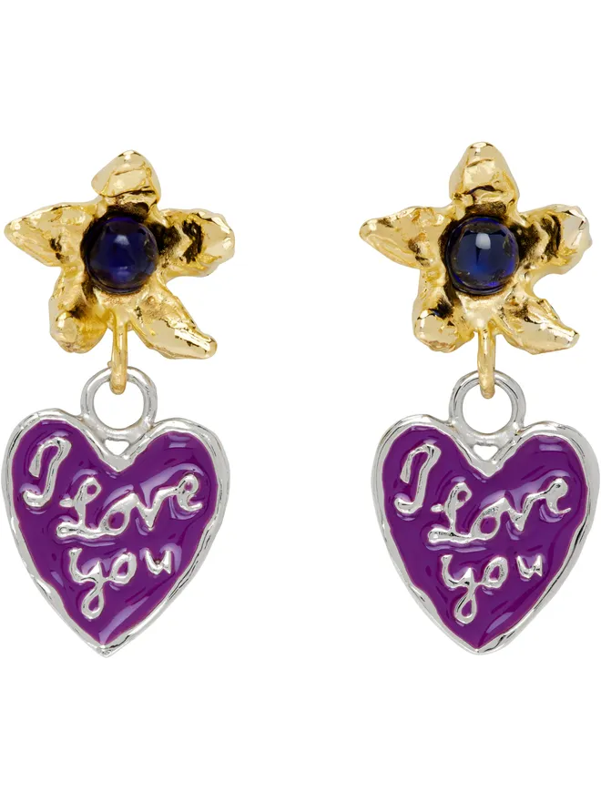 Chopova Lowena Chopova Lowena ゴールド＆シルバー Lovers ドロップピアスの商品画像