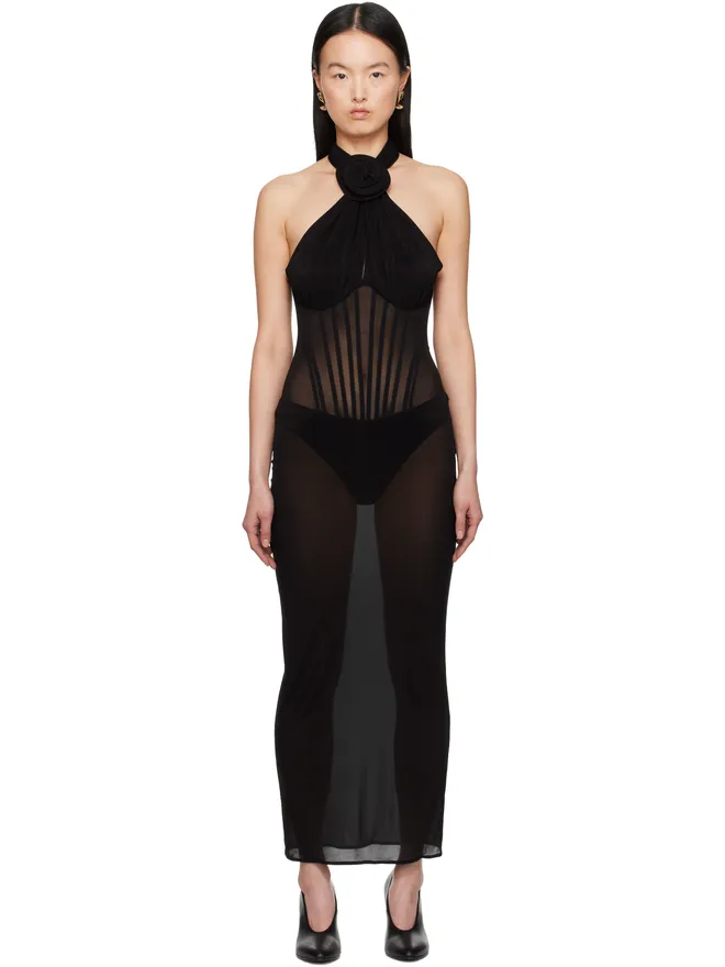 Magda Butrym Magda Butrym シアー ホルター ビスチェ ミディアムドレスの商品画像