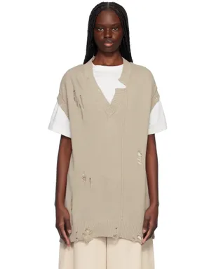YOHJI YAMAMOTO 7G2P ジャージ Vネック ベスト - サムネイル1