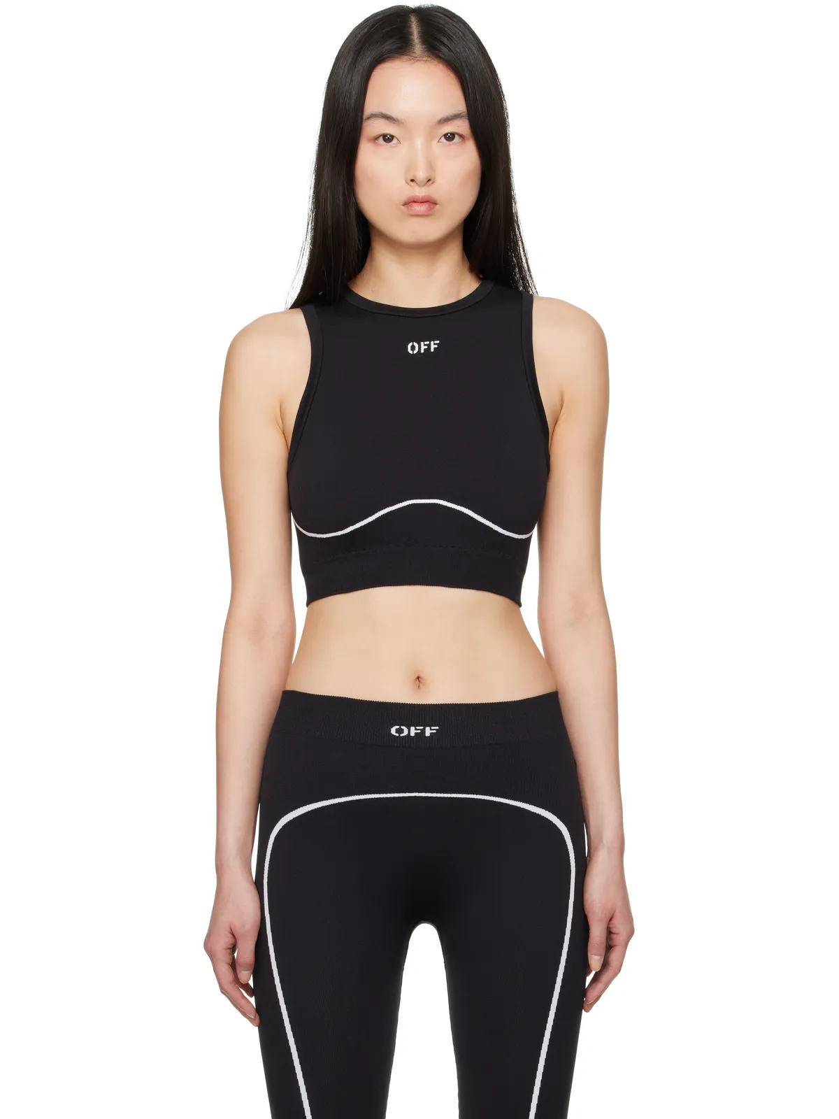 OFF-WHITE Stamp シームレス スポーツブラ - 画像1