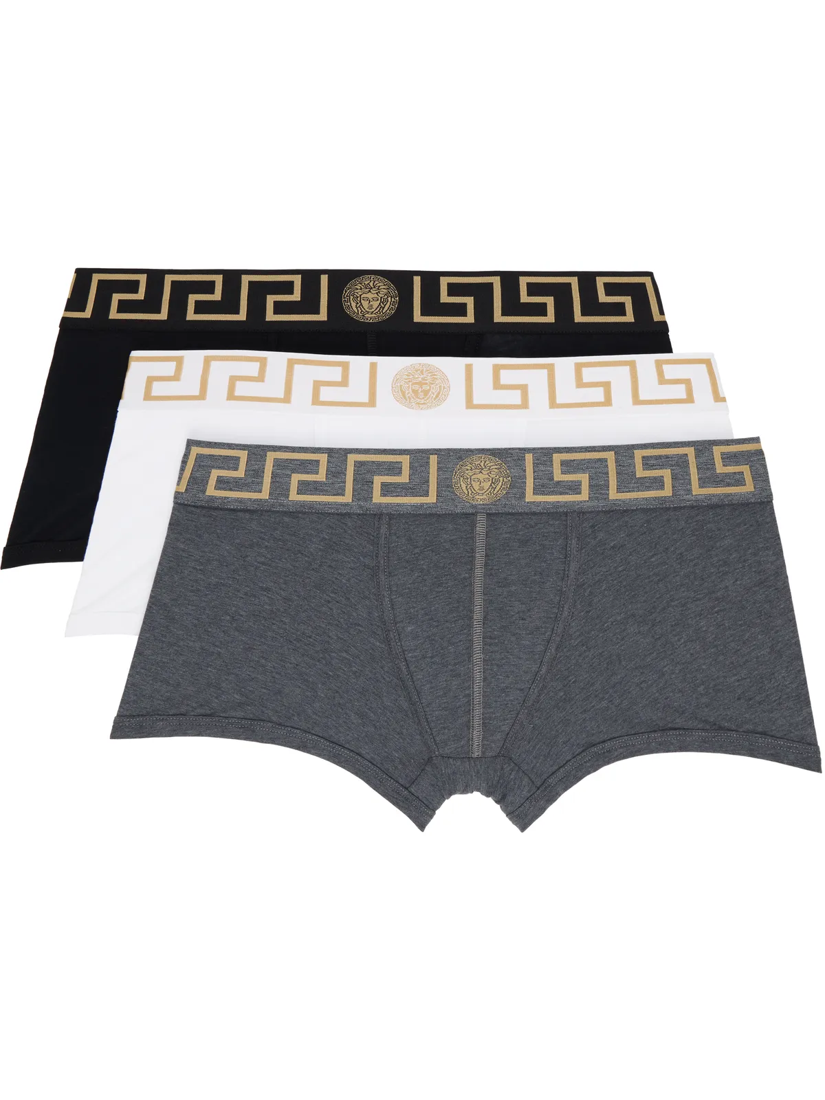 Versace Underwear グレカ ボーダー ボクサーブリーフ 3枚セット - 画像1