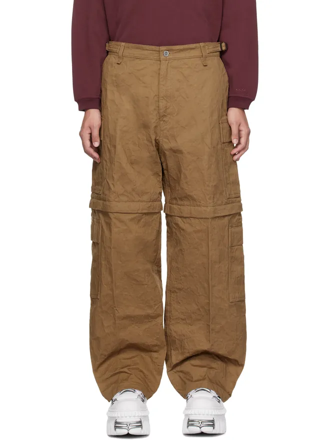 VETEMENTS VETEMENTS ベージュ メタル リンクル カーゴパンツの商品画像