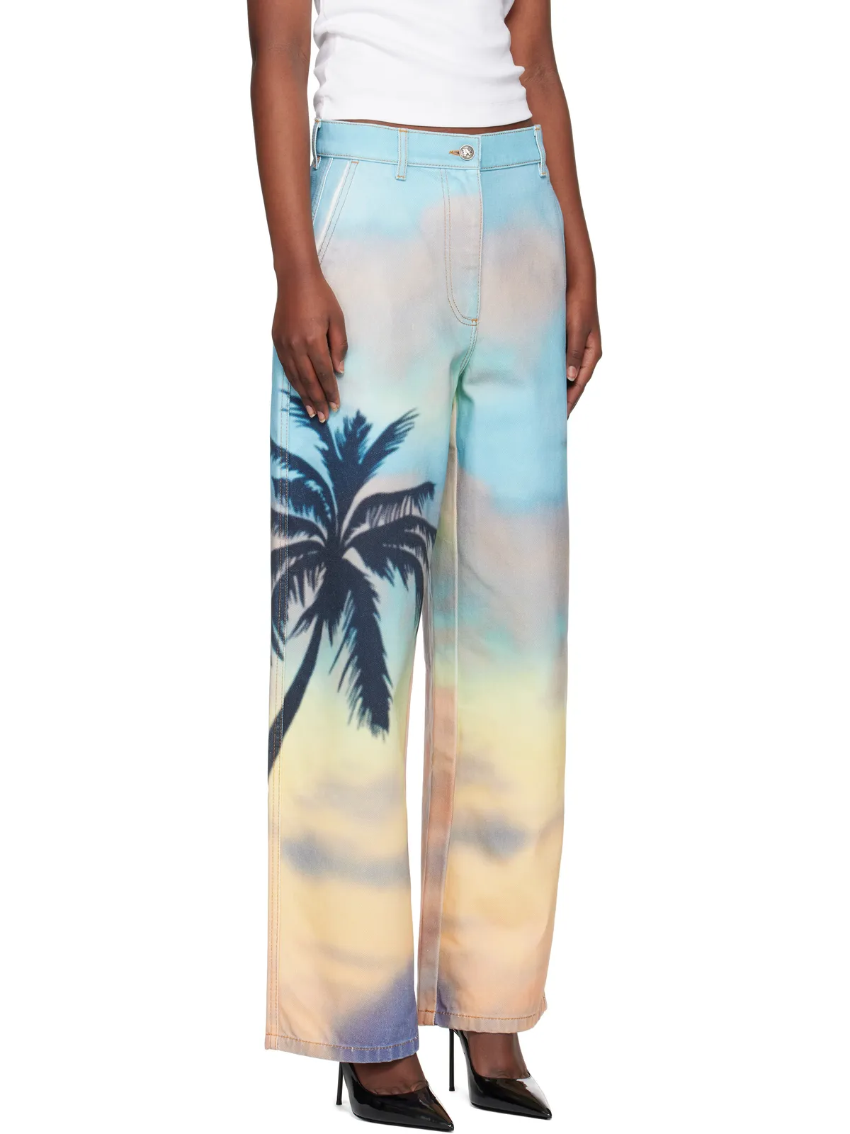 Palm Angels Sunrise Palm バギージーンズ - 画像2