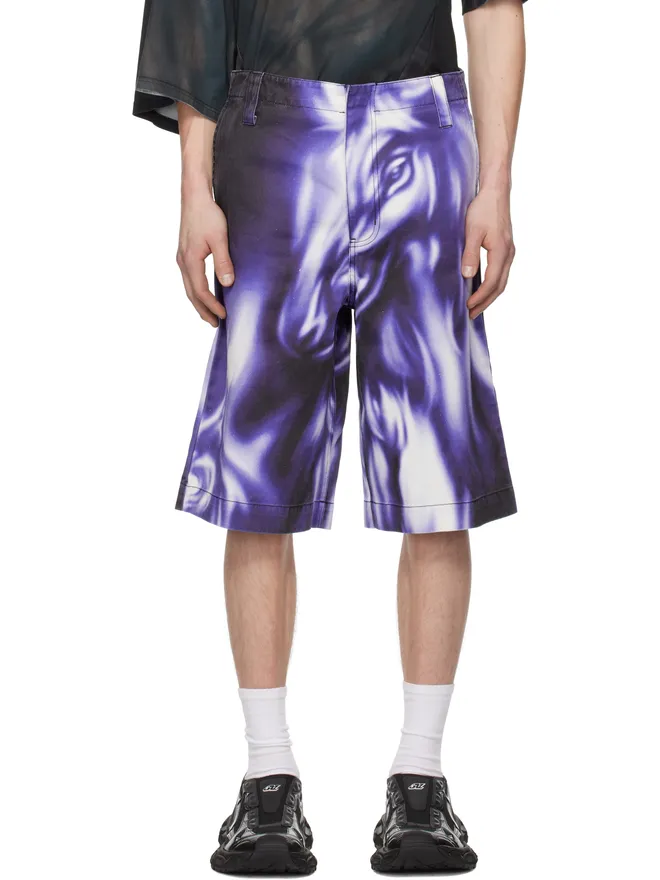 Gerrit Jacob Gerrit Jacob プリント デニムショートパンツの商品画像