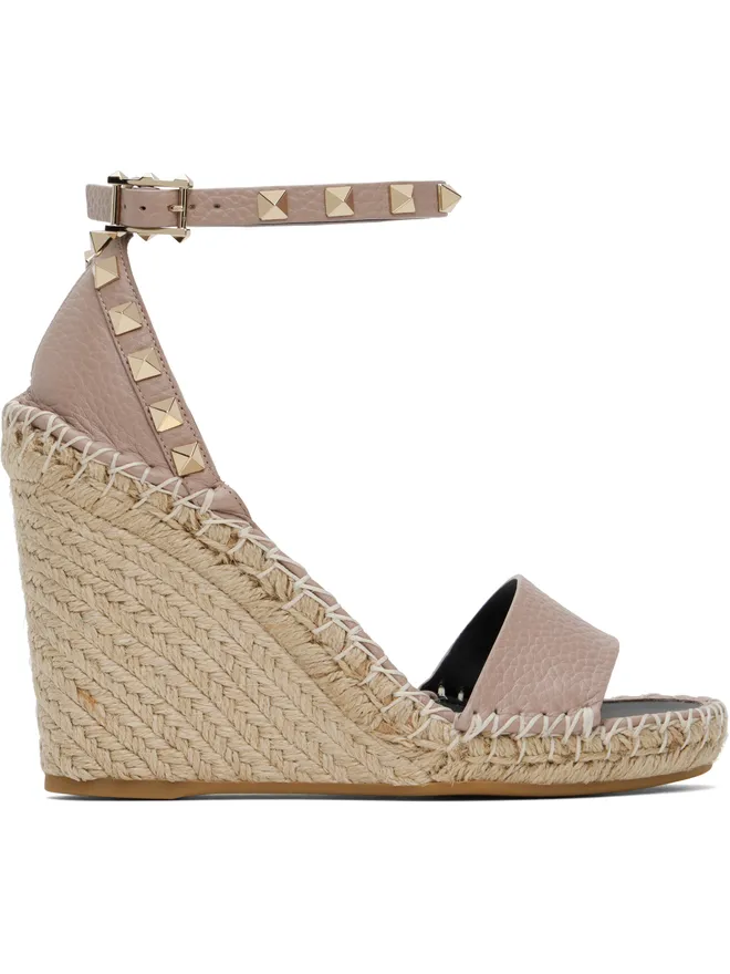 Valentino Garavani Valentino Garavani Double Rockstud グレイニーカーフスキン ヒールサンダルの商品画像