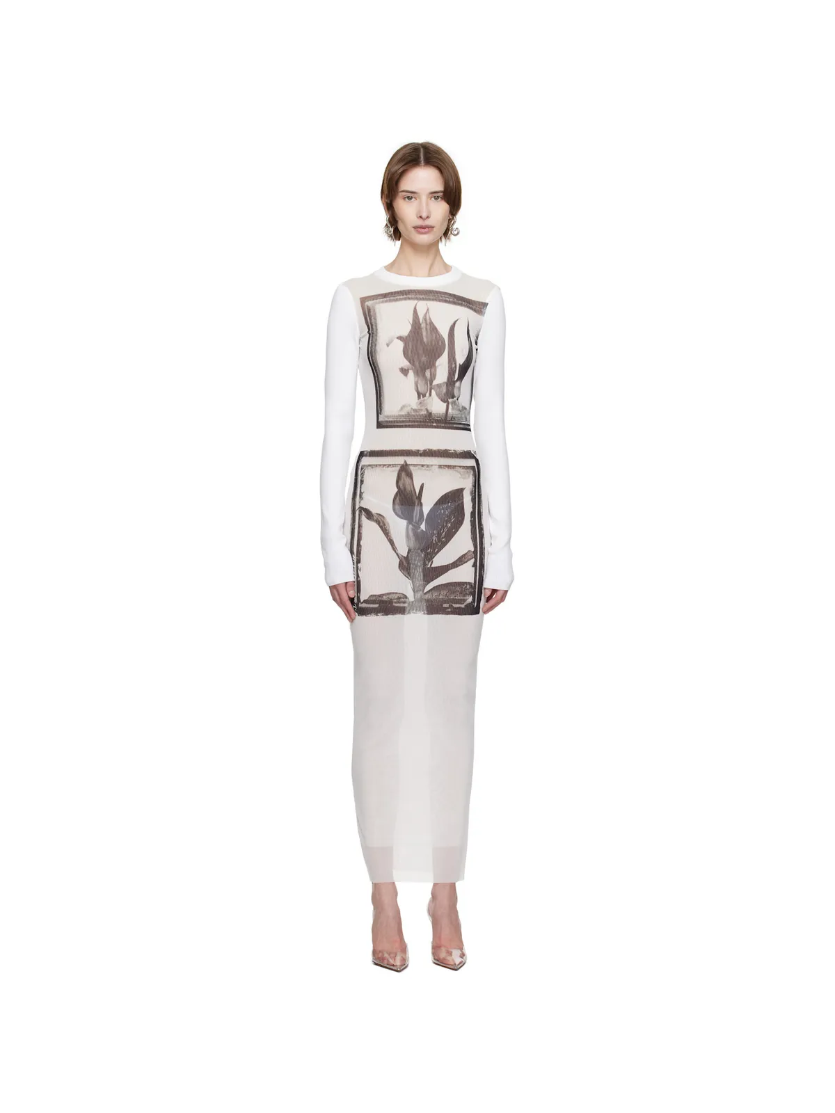 Jean Paul Gaultier Flowers Cadres マキシワンピース - 画像1