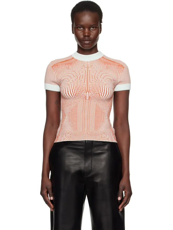 Jean Paul Gaultier Jean Paul Gaultier The Morphing Pinstripes Jacquard Tシャツの商品画像
