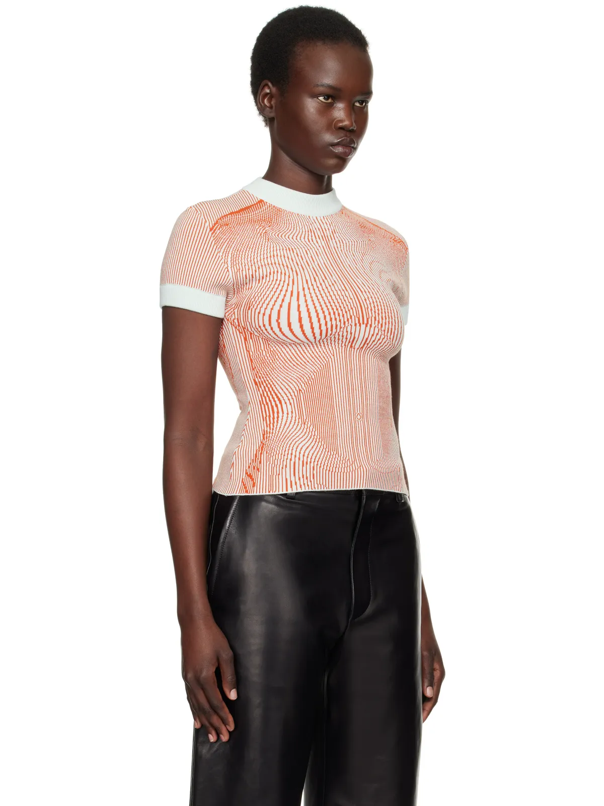 Jean Paul Gaultier The Morphing Pinstripes Jacquard Tシャツ - 画像2