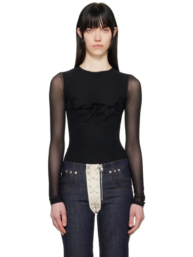 Jean Paul Gaultier Jean Paul Gaultier 'The Flocked Tattoo Ruban' トップスの商品画像