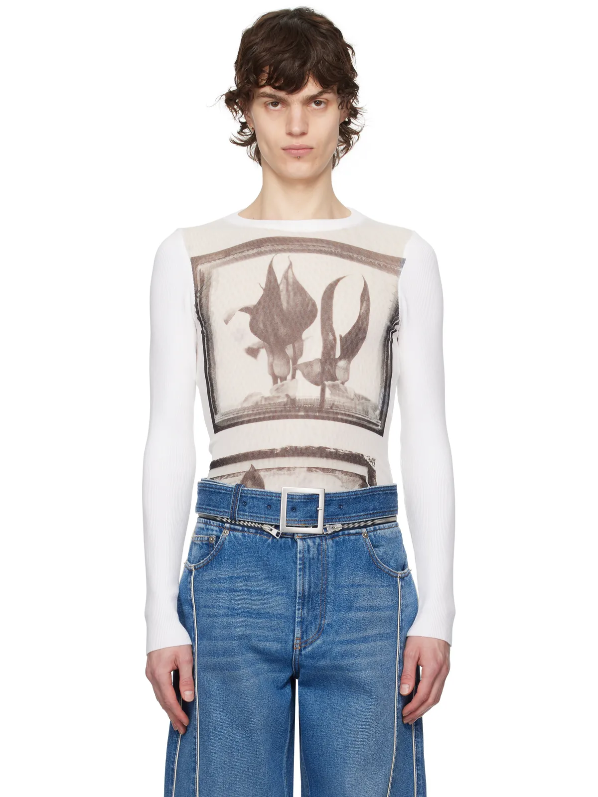 Jean Paul Gaultier Flowers Cadres トップス - 画像1