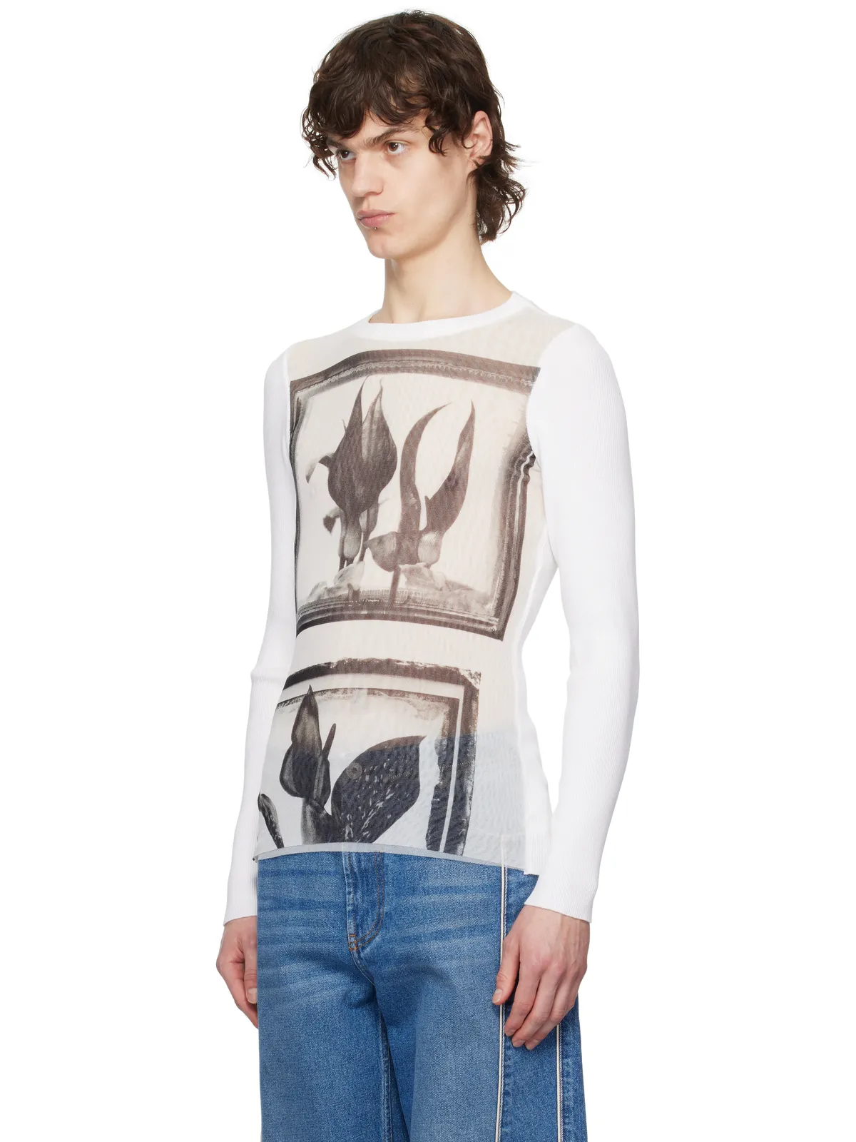 Jean Paul Gaultier Flowers Cadres トップス - 画像4