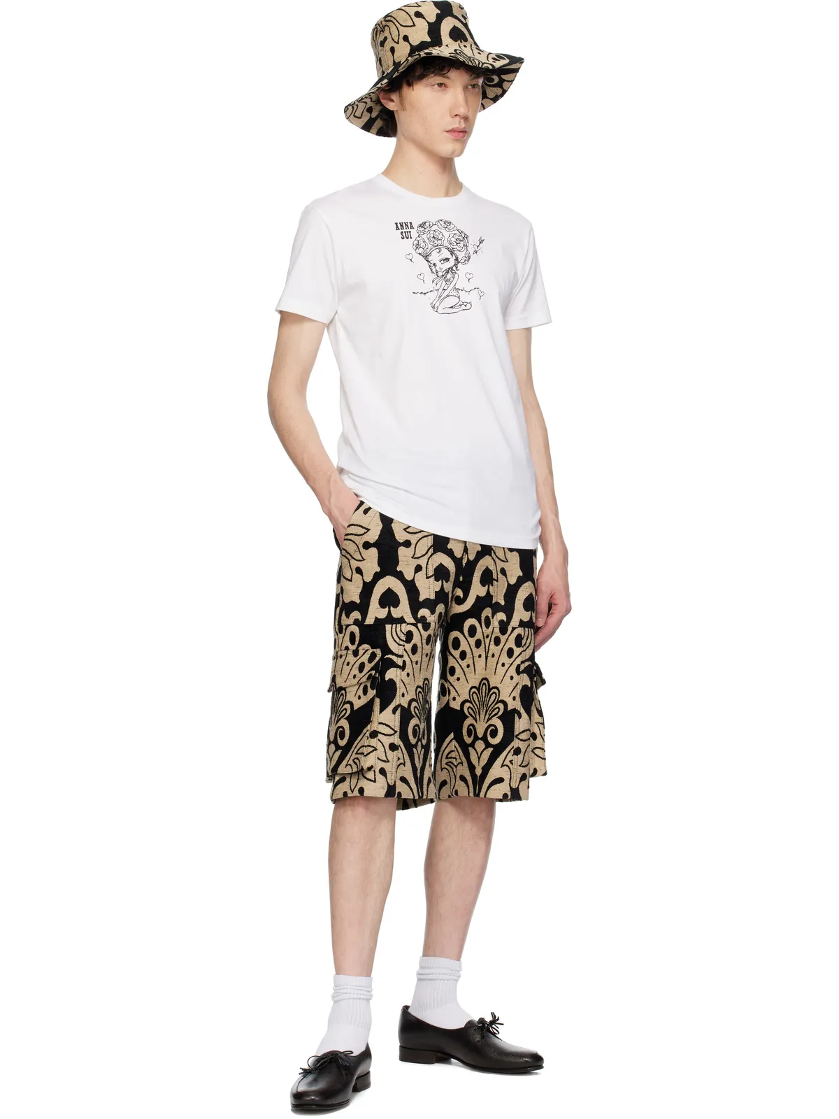 Anna Sui Beardsley Tapestry カーゴショートパンツ - 画像4