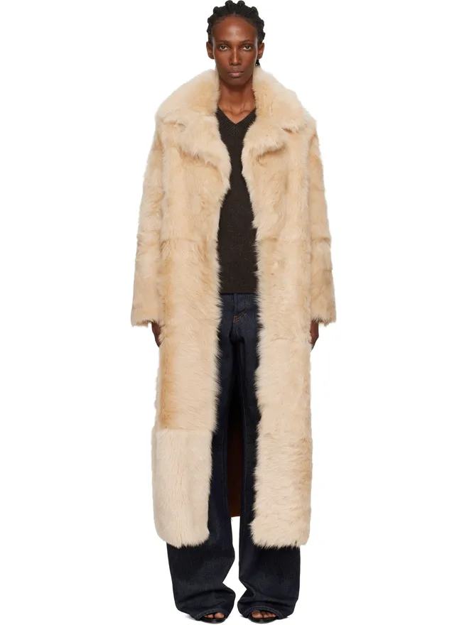 Nour Hammour Nour Hammour Evita ロング シアリングコートの商品画像