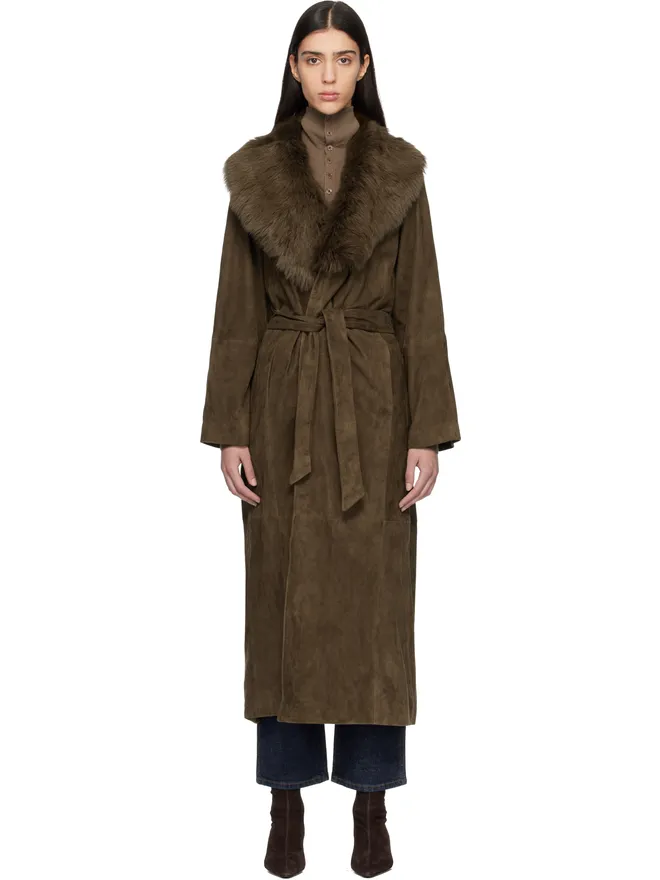 Nour Hammour Nour Hammour Briona Luxurious スエード コートの商品画像