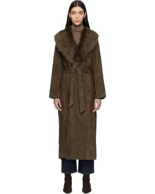 Nour Hammour Briona Luxurious スエード コート - サムネイル1